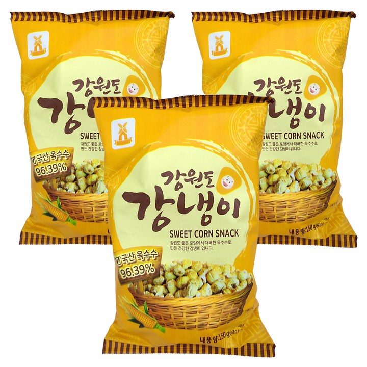 성부식품 당암티에프 강원도 강냉이 스낵, 150g, 3개