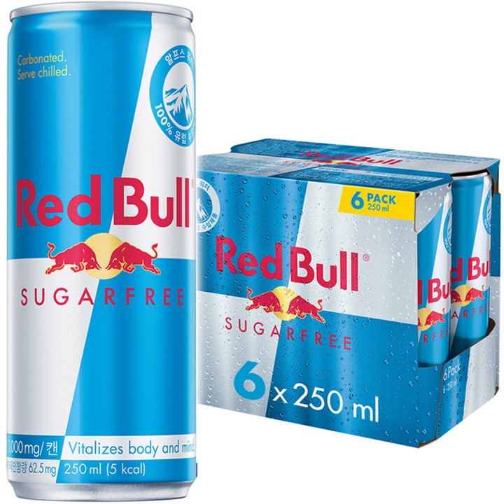레드불 슈가프리 에너지 드링크, 250ml, 30개