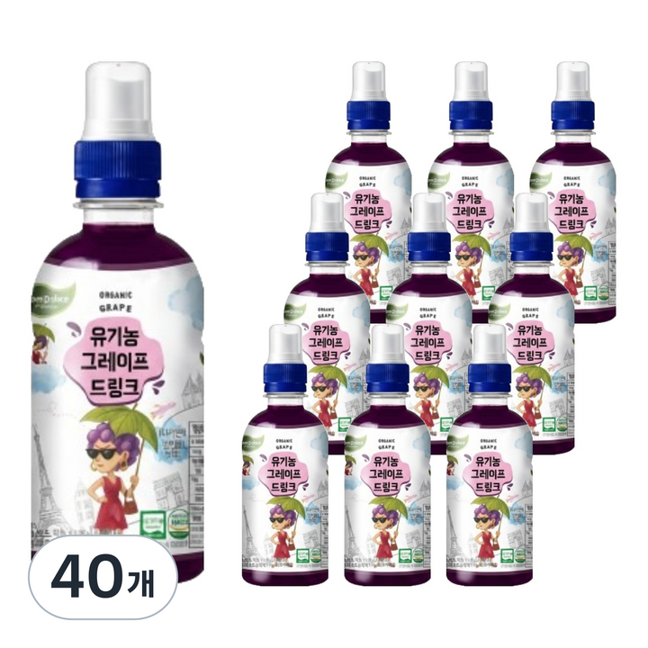 떼르드글라스 유기농 그레이프 어린이 드링크, 40개, 220ml