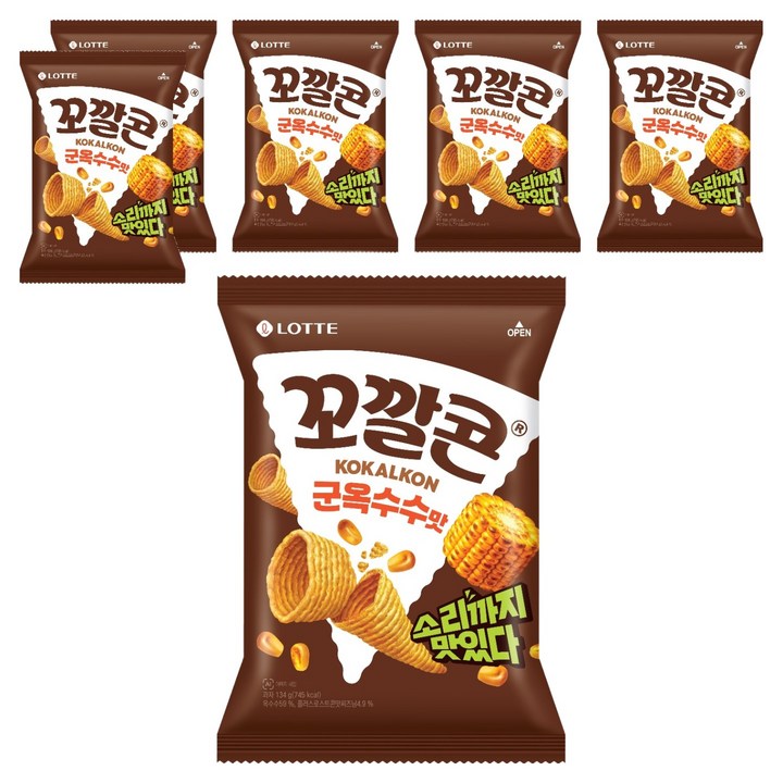 꼬깔콘 군옥수수맛, 134g, 6개