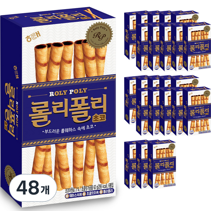 해태제과 롤리폴리 초코, 62g, 48개