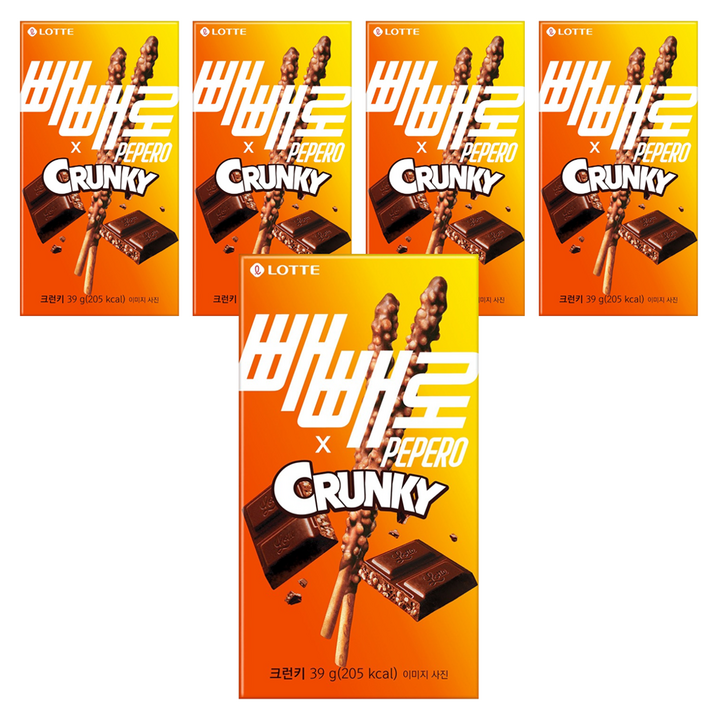 빼빼로 크런키, 39g, 5개
