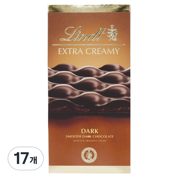 린트 엑스트라 크리미 다크 초콜릿, 80g, 17개