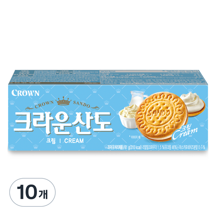 크라운산도 크림, 61g, 10개