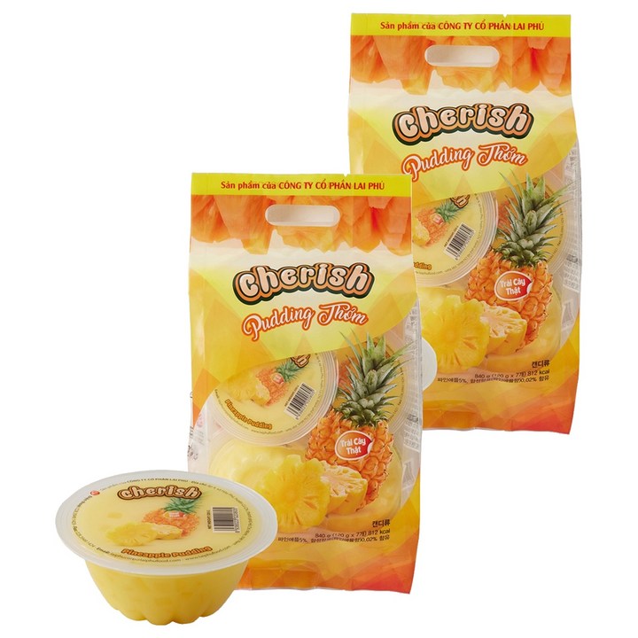 체리쉬 파인애플 푸딩 젤리 7p, 840g, 2개