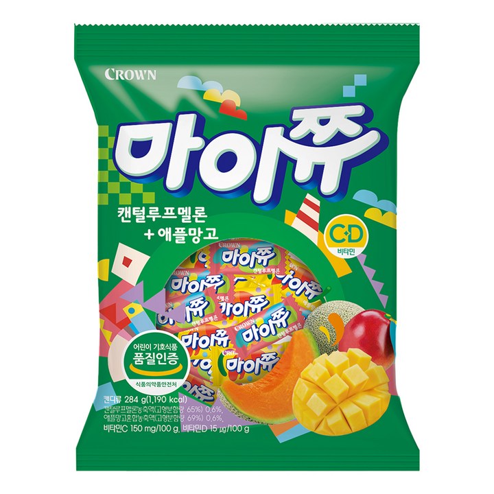 마이쮸 캔털루프멜론 + 애플망고 캔디, 284g, 1개