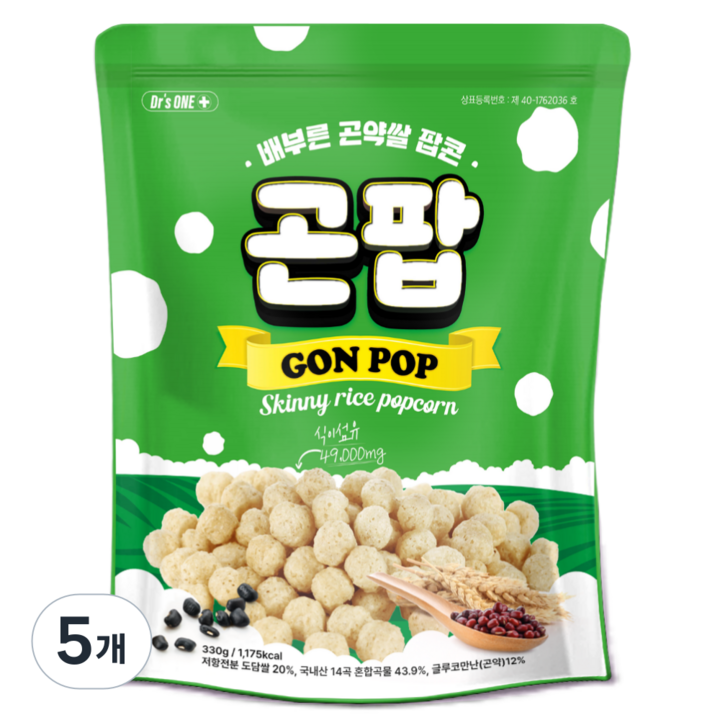 닥터스원 배부른 곤약쌀 팝콘 곤팝, 5개, 330g