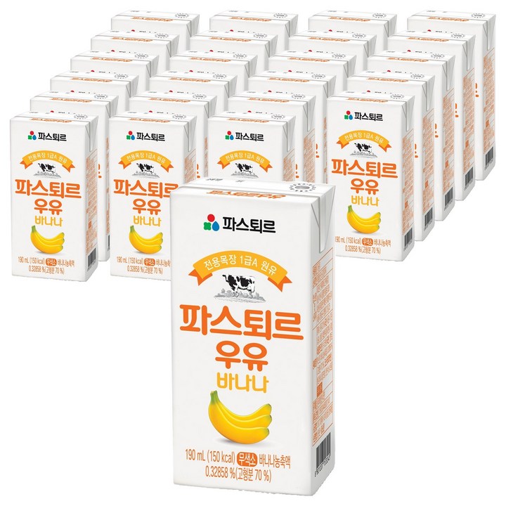 파스퇴르 바나나우유, 190ml, 24개