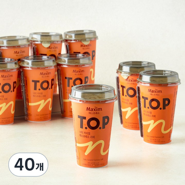 티오피 맥심 너티 카라멜 에스프레소 라떼 컵, 300ml, 40개
