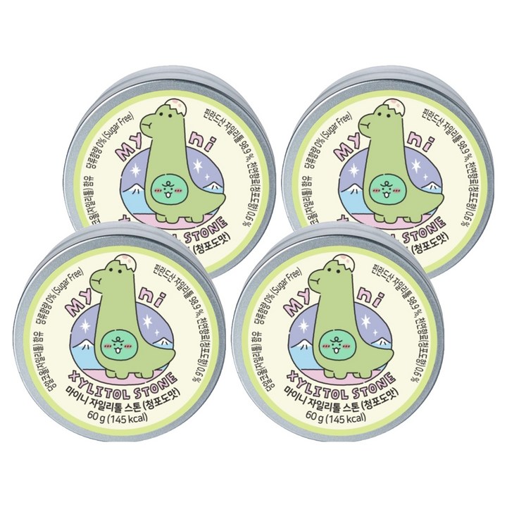 마이니 자일리톨 스톤 청포도맛, 60g, 4개