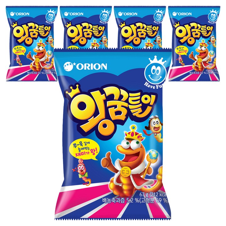 오리온 왕꿈틀이 젤리, 67g, 5개