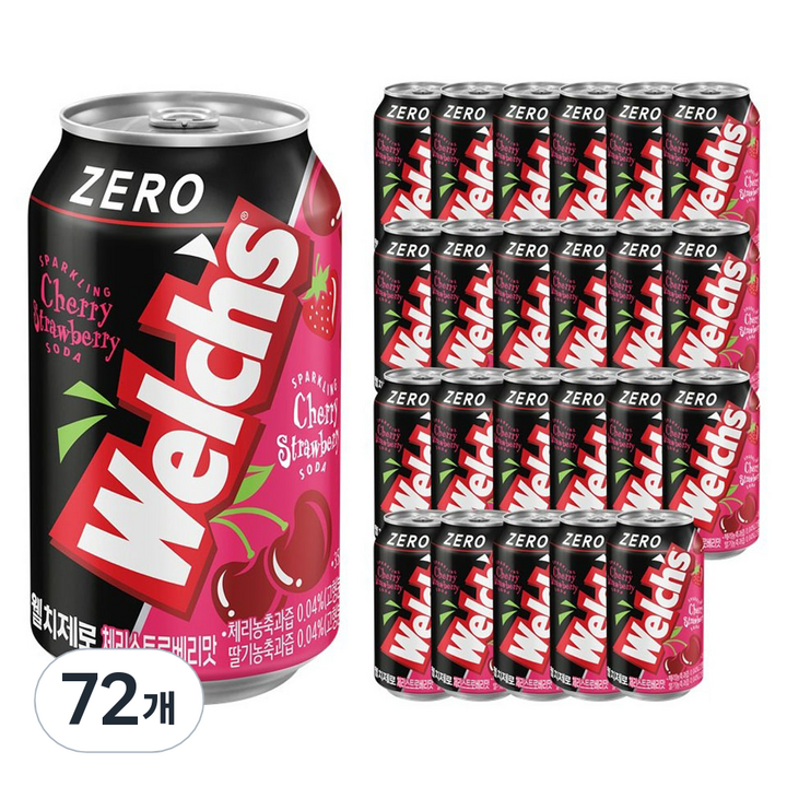 웰치스 제로 체리스트로베리맛, 72개, 355ml