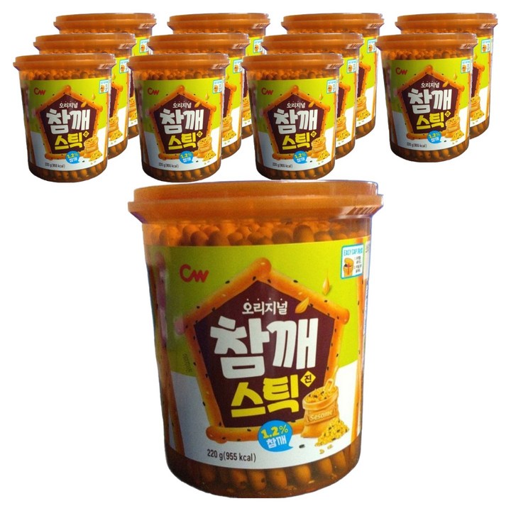 청우식품 참깨스틱 진, 220g, 12개