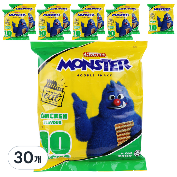 마미 몬스터 누들 스낵 치킨향, 30개, 250g