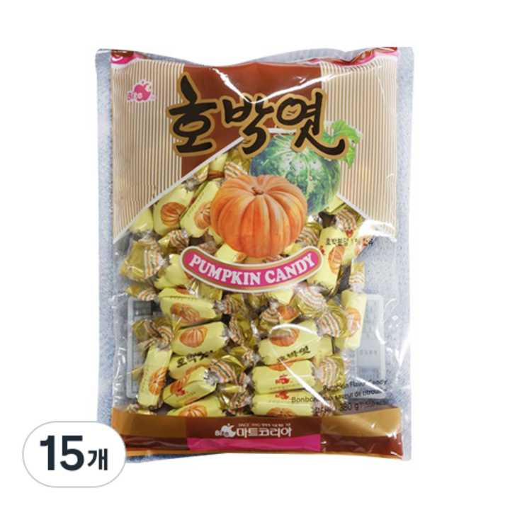 리소하우스 대용량 입가심 호박엿 카라멜 사탕, 380g, 15개, 15개