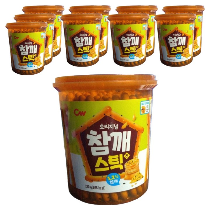 청우식품 참깨스틱 진, 220g, 10개