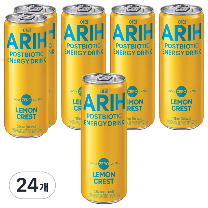 팔도 아리 포스트바이오틱 에너지 드링크 레몬 크레스트, 24개, 355ml