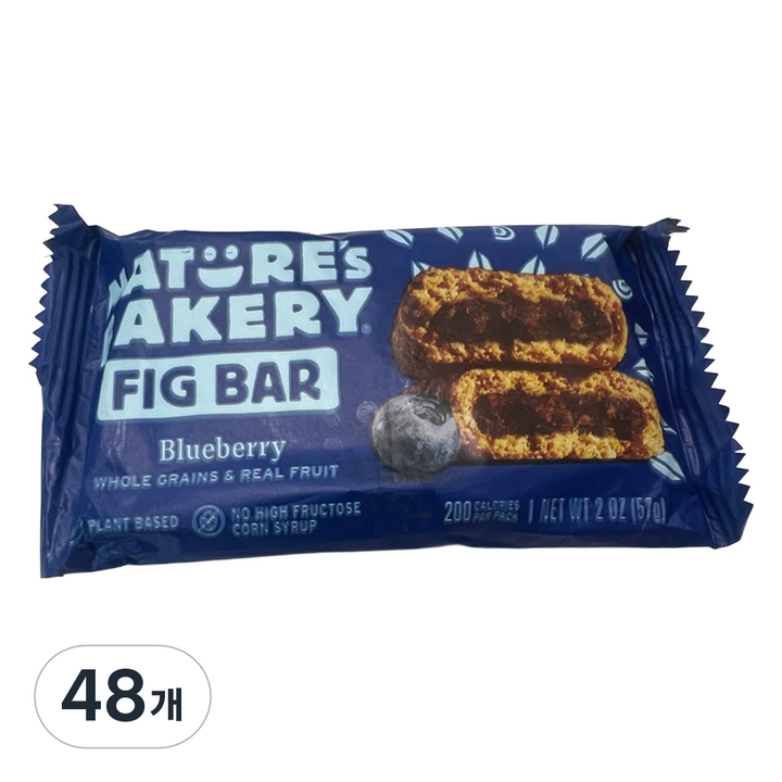 네이쳐스베이커리 무화과 통밀바 블루베리맛, 57g, 48개