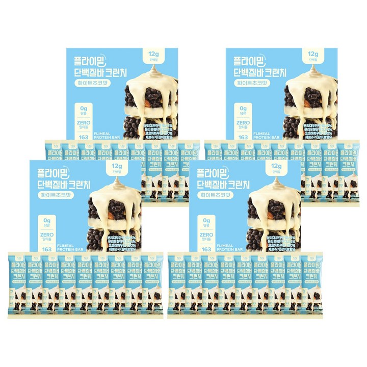 플라이밀 단백질바 크런치 화이트초코맛, 40g, 36개