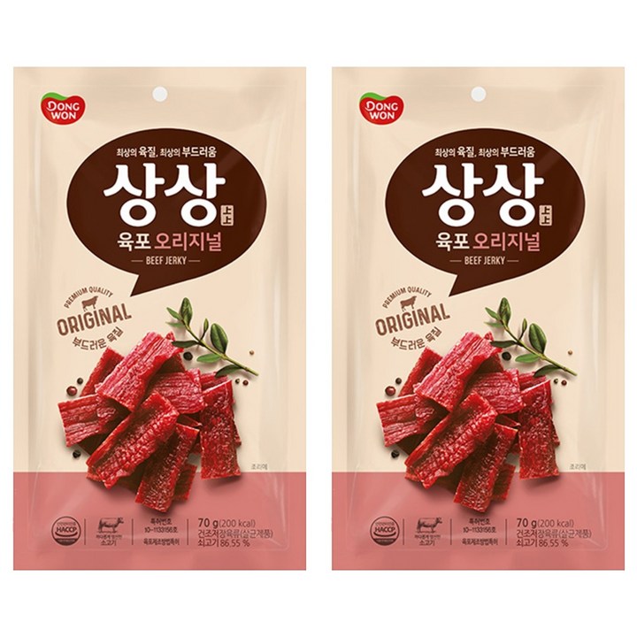 상상육포 오리지널, 70g, 2개