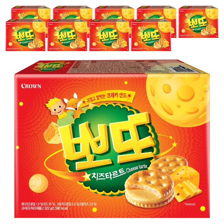 크라운 뽀또 치즈타르트, 322g, 10개
