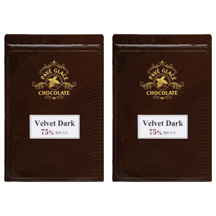 파베글라스 다크 커버춰 리얼 75% Velvet 초콜릿, 2개, 400g
