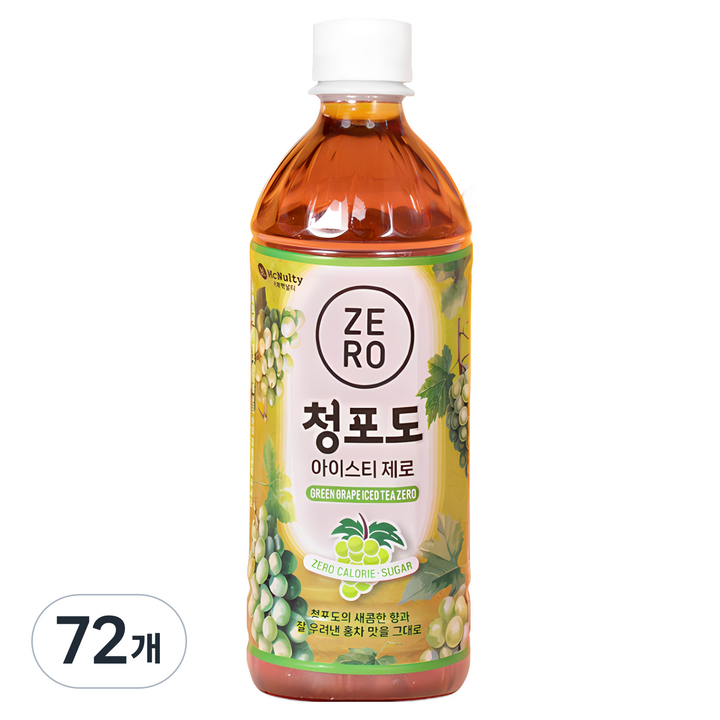 맥널티커피 제로 청포도 아이스티, 500ml, 72개