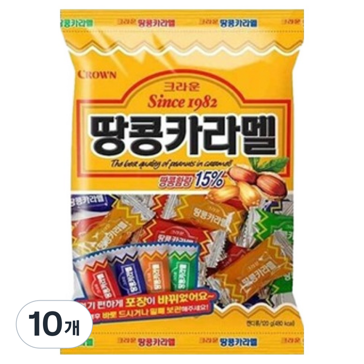 크라운 땅콩카라멜, 120g, 10개
