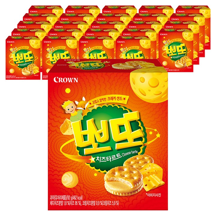 크라운 뽀또치즈 타르트, 92g, 25개
