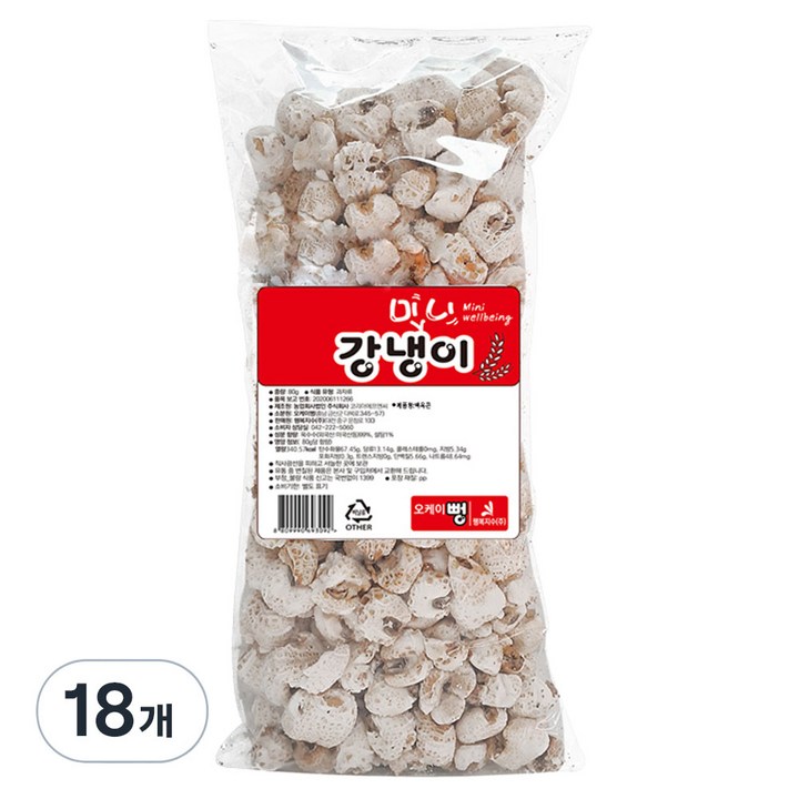 오케이뻥 미니 강냉이, 80g, 18개