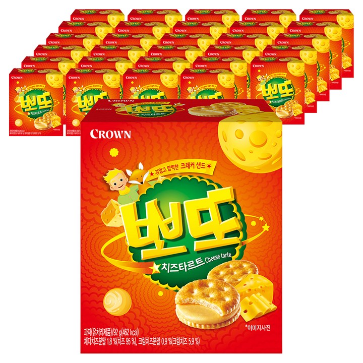 크라운 뽀또치즈 타르트, 92g, 30개