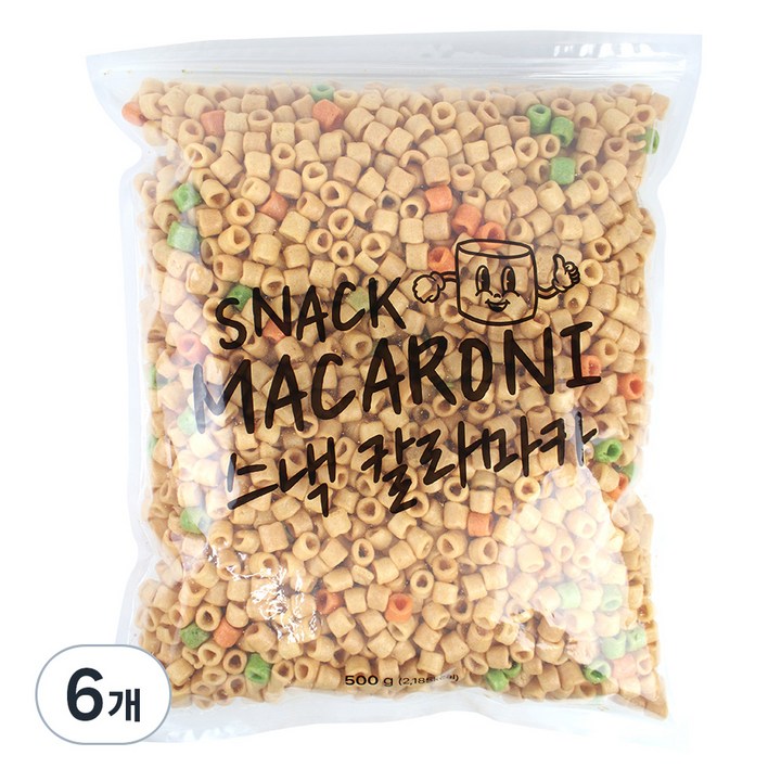 우리가스토리 칼라마카 마카로니 뻥튀기, 500g, 6개