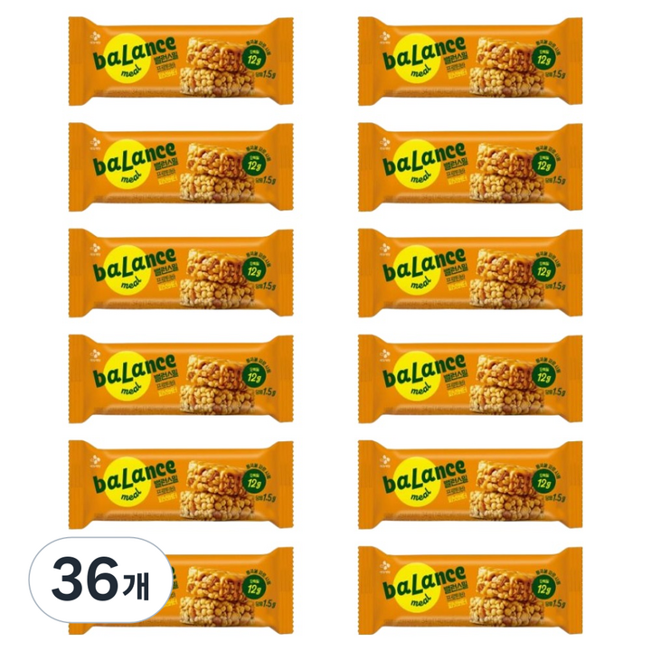 CJ제일제당 밸런스밀 프로틴바 피넛버터, 34g, 36개