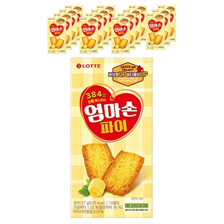 롯데웰푸드 엄마손파이, 127g, 16개
