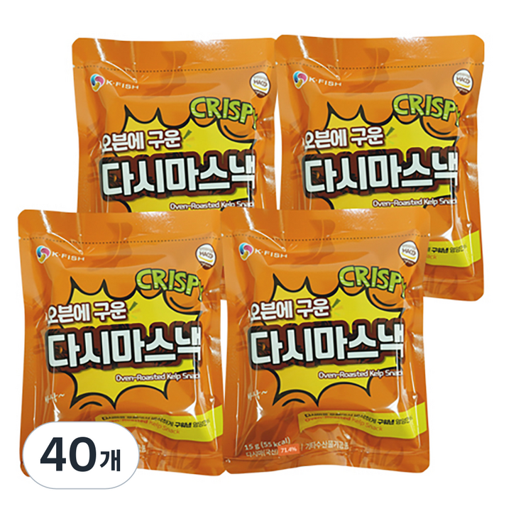 이미지 석하 오븐에 구운 다시마스낵, 15g, 40개
