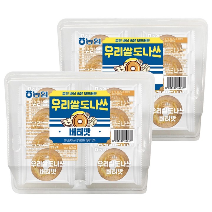 농협 우리쌀도나쓰 버터맛 8p, 320g, 2개