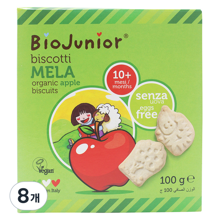 바이오주니어 유기농 사과 비스킷, 100g, 8개