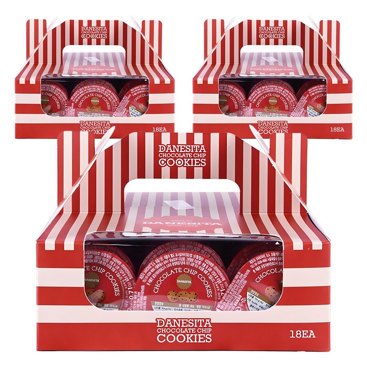 다네시타 초콜릿칩 쿠키 싱글서브, 360g, 3개