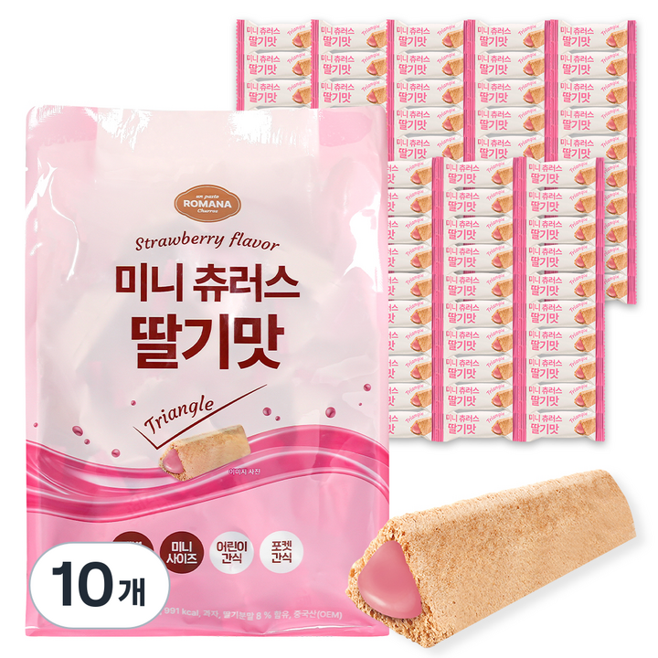 로마나 미니 츄러스 딸기맛, 10개, 200g