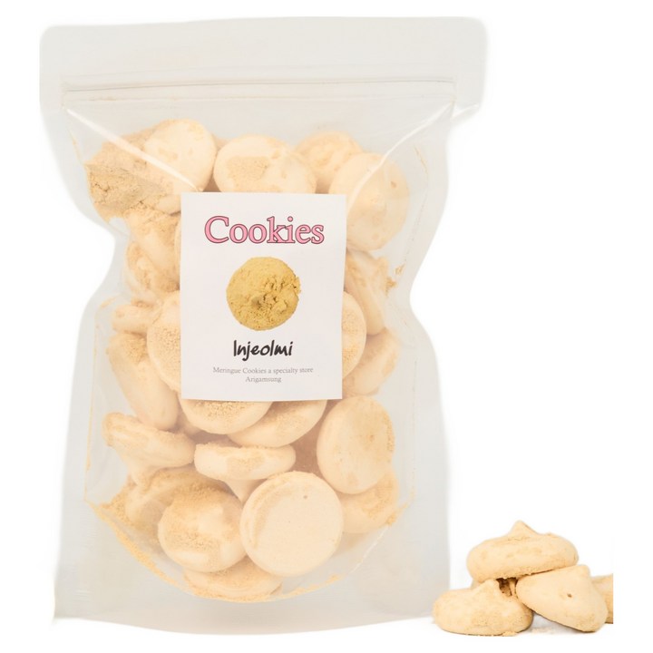 아리감성 인절미 머랭쿠키 지퍼팩형, 1개, 고소한 인절미 700ml, 70g
