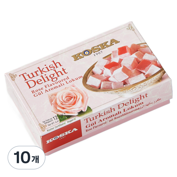 코스카 로즈플레이버 터키쉬딜라이트 젤리, 125g, 10개