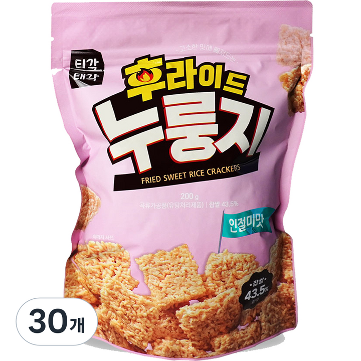 티각태각 후라이드 누룽지 인절미맛, 30개, 200g