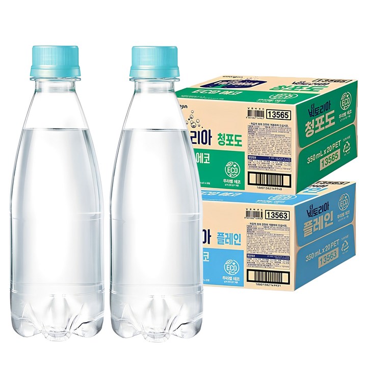 웅진빅토리아 빅토리아 에코 무라벨 플레인 20p + 청포도 20p, 1세트, 350ml