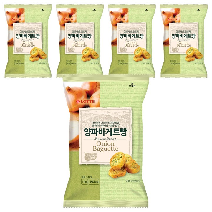롯데웰푸드 양파바게트빵, 110g, 5개