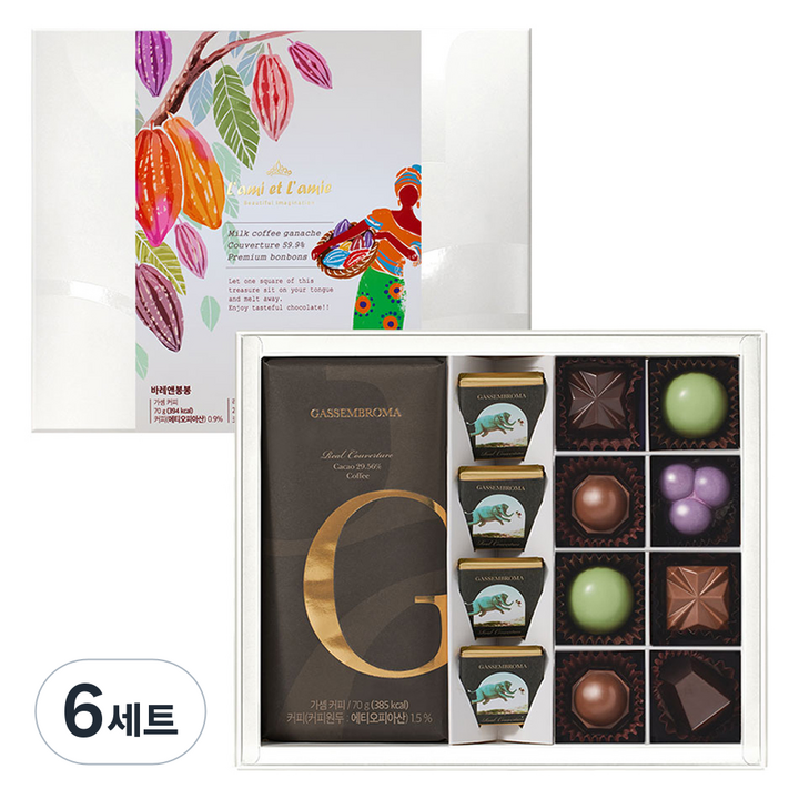 라미엣라미 가셈브로마 바레앤 봉봉 초콜릿 세트 170g, 6세트