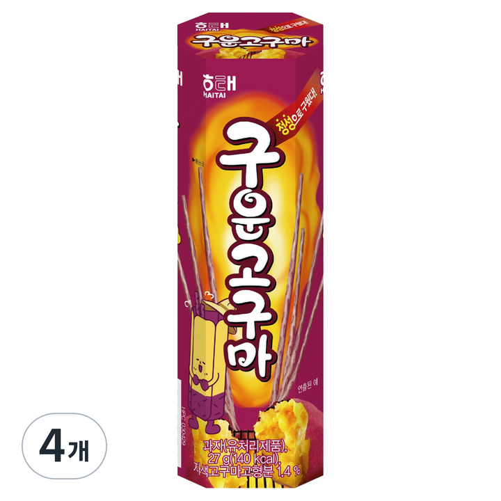 해태제과 구운 고구마, 4개, 27g