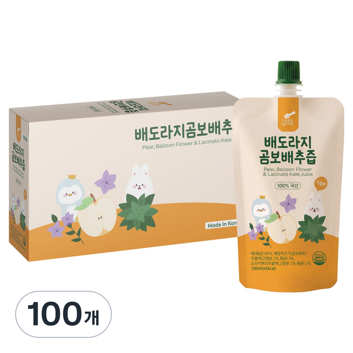리틀스푼 배도라지 곰보배추즙, 100개, 100ml