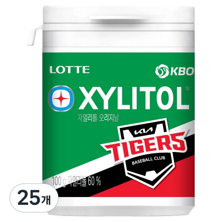 롯데자일리톨 KBO 오리지날 껌 KIA 타이거즈, 100g, 25개