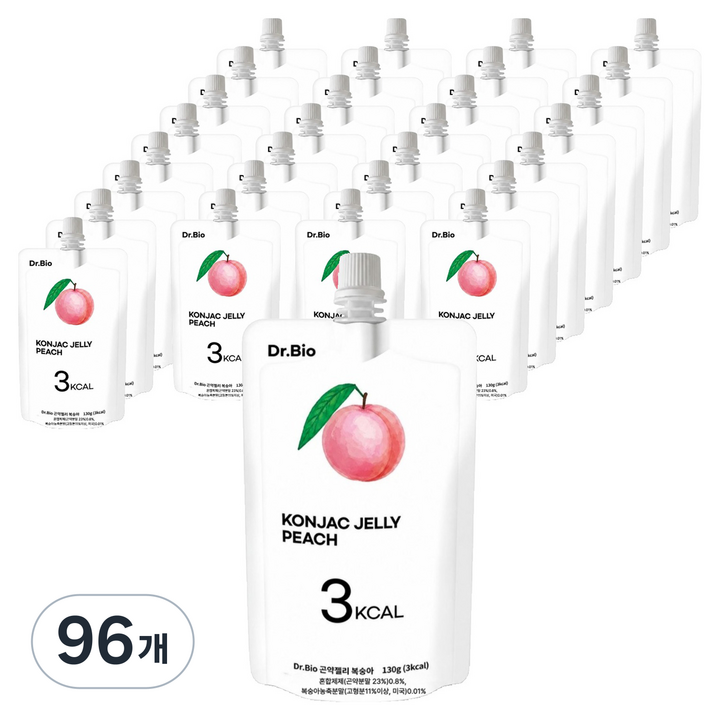 곤약젤리 DR 파우치 저칼로리 젤리 복숭아맛, 130g, 96개