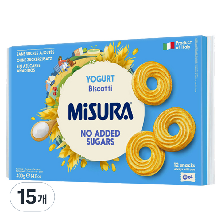 미주라 무가당 요거트 비스켓, 400g, 15개
